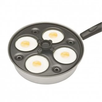 Kitchen Craft Aluminium Coated Carbon Steel Four Hole Egg Poacher