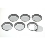 Kitchen Craft Loose Base Tart Tins, 10 cm - Set of 6