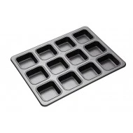 Master Class Non-Stick 12-Hole Brownie Tin with Dividers, 34 x 26 cm