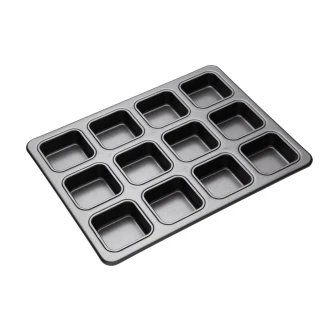 Master Class Non-Stick 12-Hole Brownie Tin with Dividers, 34 x 26 cm