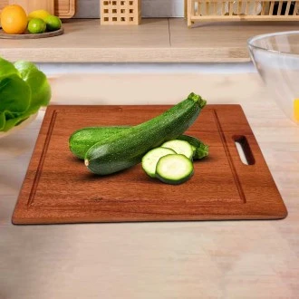 Sunny Daze Handcrafted Mahogany Wood Rectangular Chopping Board with Handle - 50cm x 30cm x 2.54cm