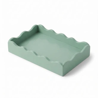 Candlelight MDF FSC Pool Blue Tray ,  23.5cm x 15.5cm x 4cm