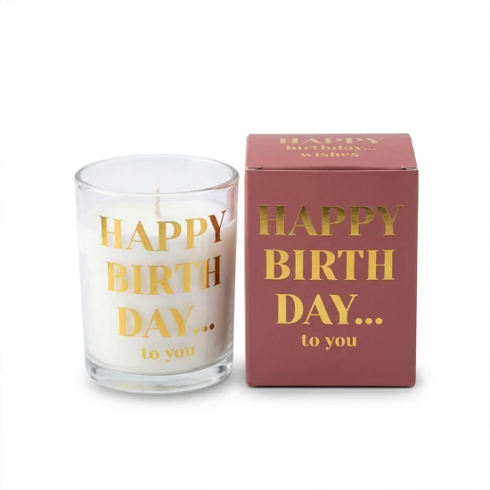 Candlelight 'Happy Birthday' Precious Oud Glass Candle - Gift Boxed 