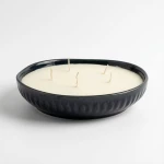 Dunlem Global Medium Round Candle with Wavy Edge, Blue - Sage & Black Pepper