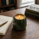  Dunlem Wax Filled Cermic Pot Churchgate Embossed Fern Olive,8cm Dia  - 2.1% Olive Leaf & Fern Scent