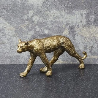 Candlelight Standing Leopard Ornament Distressed Silver, 7cm Height