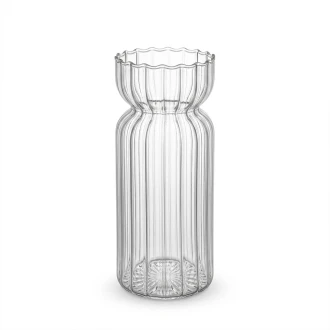Dunlem Fluted Glass Carafe Vase,  - 21cm