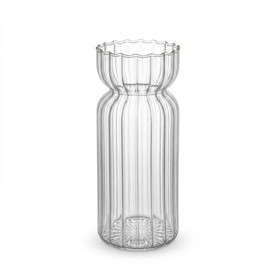 Dunlem Fluted Glass Carafe Vase,  - 21cm