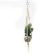 Dunlem Hanging Ceramic Pot woth Tropical look plant , White, 30cm - Macrame hanger