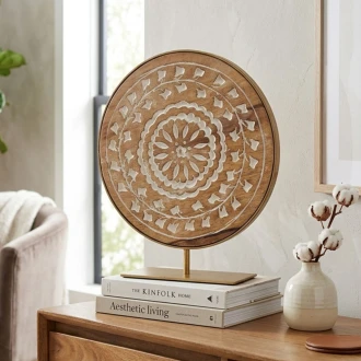 Candlelight Etched Wood Pattern, White Wash