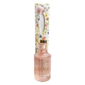 CandleLight 150ML Ridged Diffuser Pink With 10% Pink Petals Scent 