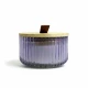 Candlelight Ridged Glass Candle With Wooden Lid Lilac With 4% Blossom Musk Scent