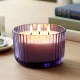Candlelight Ridged Glass Candle With Wooden Lid Lilac With 4% Blossom Musk Scent