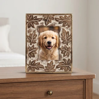 Candlelight FSC Certified Carved Mango Frame with Gold Detail, 6x4 inches