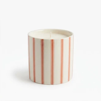 Candlelight Round Ceramic Candle Pink Rhubarb & Rasperry