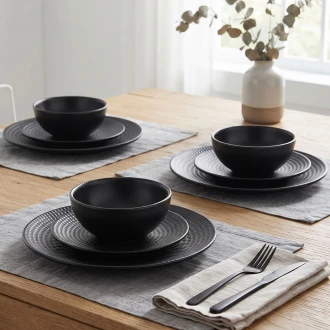  Dunlem Black Carbon Dinner Set