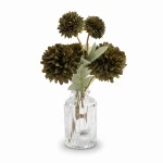  Dunlem Kiku Stemu Green in Clear Vase 