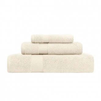 Superior Zero Twist 100% Cotton Super Soft and Absorbent 3 - Piece Towel Set, Ivory