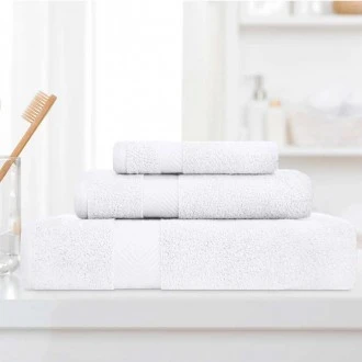 Superior Zero Twist 100% Cotton Super Soft and Absorbent 3 - Piece Towel Set, White