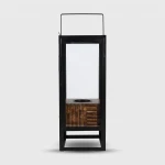 Candlelight 100% Forest Stewardship Council Mango Wood Bryant Medium Lantern (W: 25.4cm x D: 25.4cm x H:43.2cm)