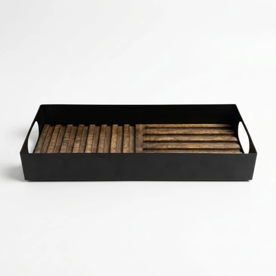 Candlelight FSC-Certified Mango Bryant Tray with Handles - (L:32 cm x W:12.5 cmx H:5 cm)
