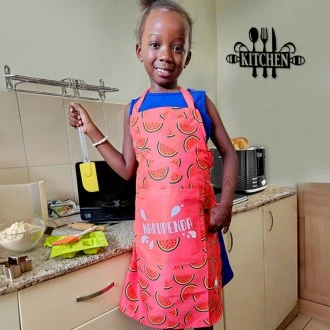 Bonk Kids Poly Cotton Kids Apron, Nakupenda Watermelon Chef Apron, Red