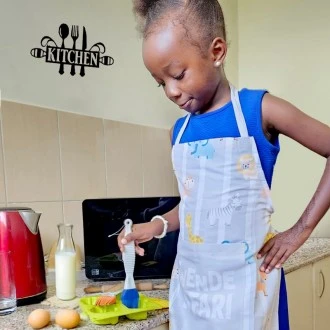 Bonk Kids Poly Cotton Kids Apron, Twende Safari Chef Apron, Multicoloured