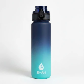 El-Ari Vibrant Gradient Water Bottle, BPA-Free Durable Plastic – Leak-Proof, Lightweight & Travel-Ready, 500ml, Navy