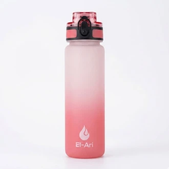 El-Ari Vibrant Gradient Water Bottle, BPA-Free Durable Plastic – Leak-Proof, Lightweight & Travel-Ready, 500ml, Pink