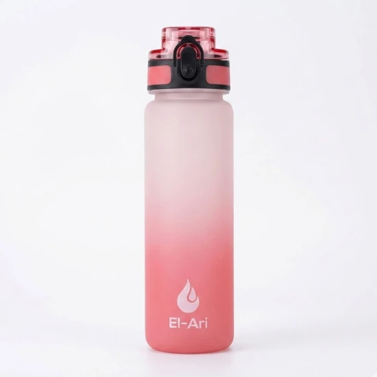 El-Ari Vibrant Gradient Water Bottle, BPA-Free Durable Plastic – Leak-Proof, Lightweight & Travel-Ready, 500ml, Pink