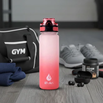 El-Ari Vibrant Gradient Water Bottle, BPA-Free Durable Plastic – Leak-Proof, Lightweight & Travel-Ready, 500ml, Pink