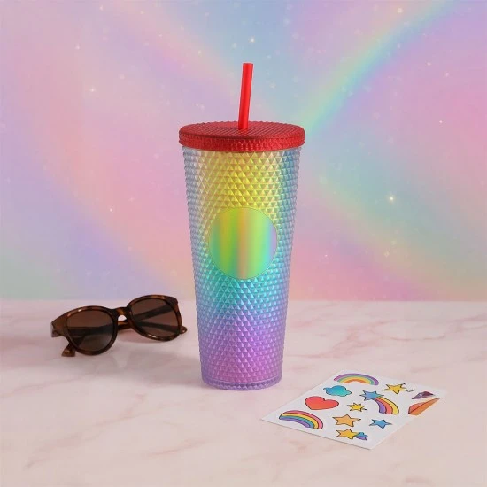 Shop quality Gleamy Studded Double-Walled Tumbler with Lid and Straw -  Gradient, 710ml in Kenya from vituzote.com Shop in-store or online and get countrywide delivery!