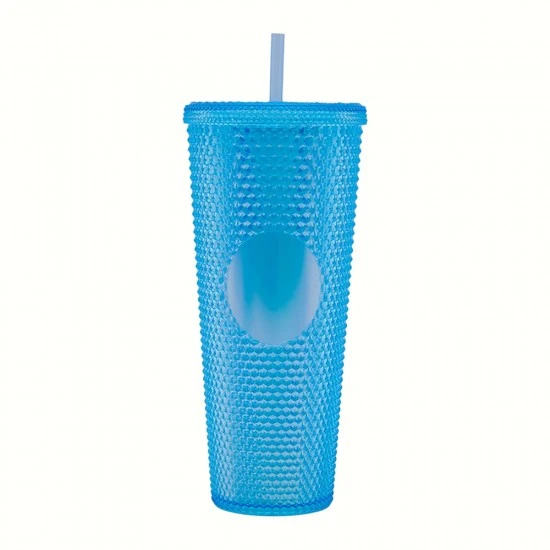 Shop quality Gleamy Studded Double-Walled Tumbler with  Lid and Straw - Iridescent Blue in Kenya from vituzote.com Shop in-store or online and get countrywide delivery!