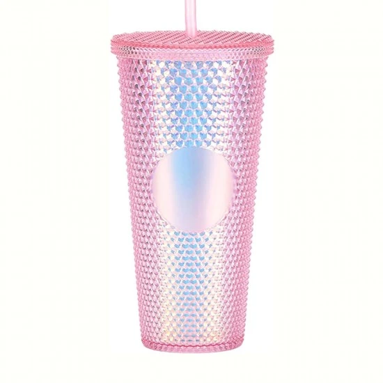 Shop quality Gleamy Studded Double-Walled Tumbler with Lid and Straw - Iridescent Pink, 710ml in Kenya from vituzote.com Shop in-store or online and get countrywide delivery!