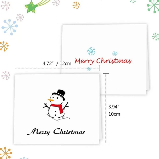 Merry Christmas Greeting Card with Envelope & Sticker, 5" x 4.15" - Assorted