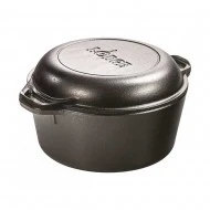Lodge Double Dutch Cast Iron Oven and Casserole with Skillet Cover, 5-Liter