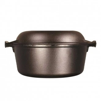 Lodge Double Dutch Cast Iron Oven and Casserole with Skillet Cover, 5-Liter Lodge Double Dutch Cast Iron Oven and Casserole with Skillet Cover, 5-Liter