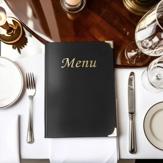 Neville Genware A5 Menu Holder Black 8 Pages A5 Paper Size