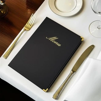 Neville Genware Classic A5 Menu Holder Black 4 Pages