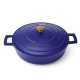  MasterClass Electric Blue Cast Aluminium Shallow Casserole Dish, 28cm, 4L