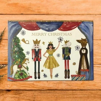Ruby Ashley The Nutcracker Christmas Card With Envelope - Blue Red 
