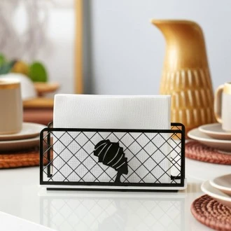 Zuri Serviette Napkin Holder – Lady Design White & Black