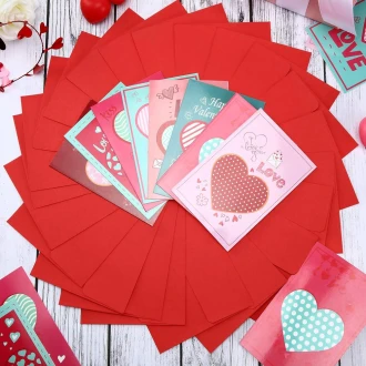 Zonon Valentine’s Day Card Heart & Pattern Series, Includes Envelope, Assorted 4 x 6'' 