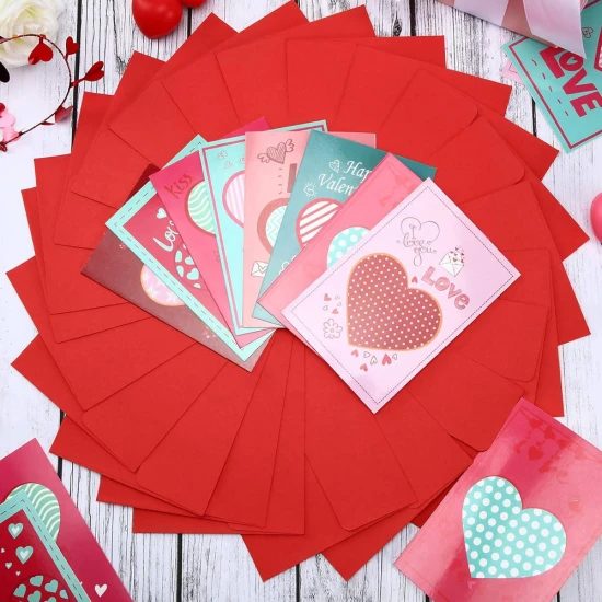 Zonon Valentine’s Day Card Heart & Pattern Series, Includes Envelope, Assorted 4 x 6'' 