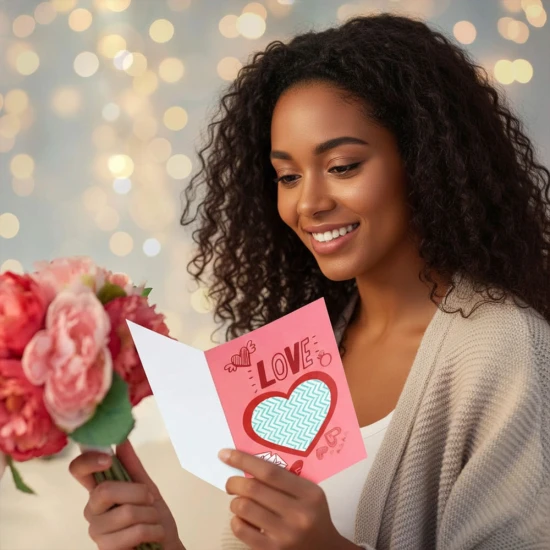 Zonon Valentine’s Day Card Heart & Pattern Series, Includes Envelope, Assorted 4 x 6'' 