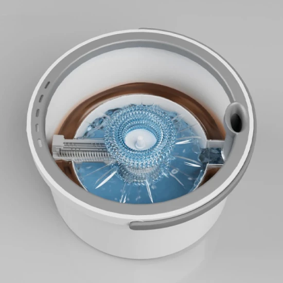 Easy Housewares Clean Water Spin Mop with 360° rotating mop head - White