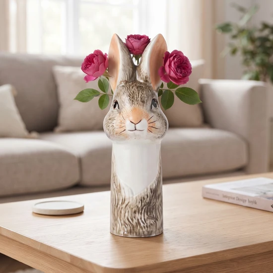 Candlelight Ceramic Handpainted Hare Vase (30cm)