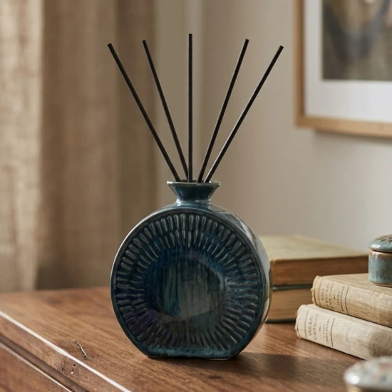 Dunelm Sage & Black Pepper Reed Diffuser – Reusable Reactive Glaze Vessel