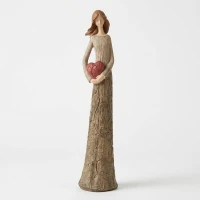 Candlelight Lady Holding Heart Ornament, 45cm