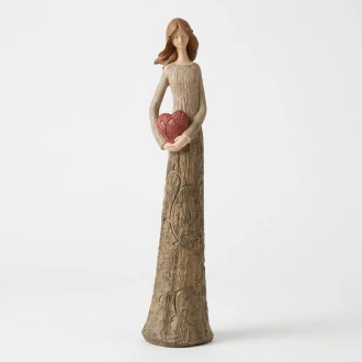 Candlelight Lady Holding Heart Ornament, 45cm